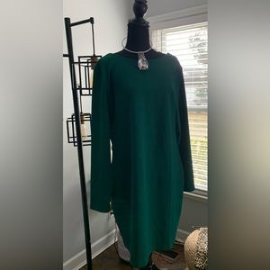 Hunter Green Body Con Dress with Low Back.